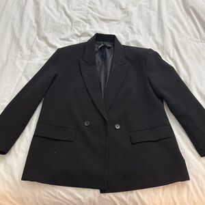 Zara Women's Black Double-Breasted Blazer